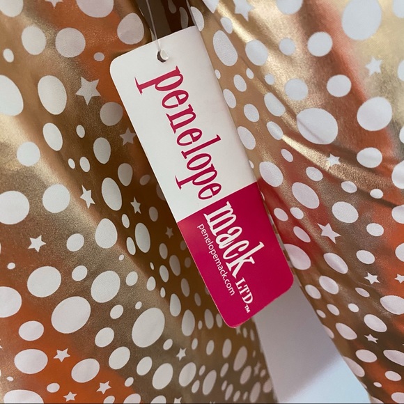 New Polka Dot Stars Rose Gold Girls Coat Jacket 6X - Picture 8 of 10